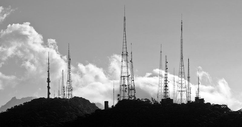 Radio Antennas On Top Of A Mountain