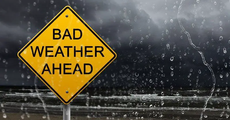 Bad Weather Ahead Sign