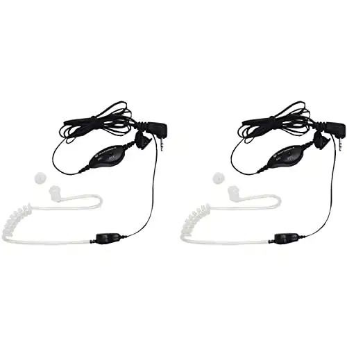 Motorola 1518 Surveillance Headset with PTT Mic, Black, White