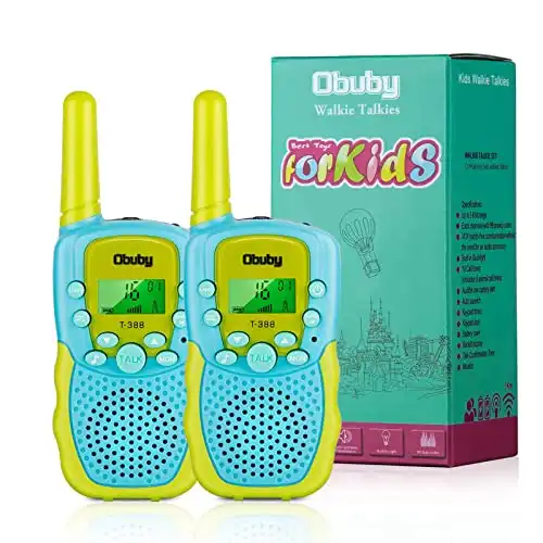 Obuby Toys for 3-12 Year Old Boys Girls Walkie Talkies for Kids 22 Channels 2 Way Radio Gifts with Backlit LCD Flashlight 3 KMs Range Gift Toy for Boy Girl to Outside Adventure