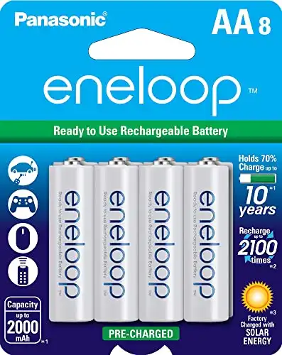 eneloopc BK-3MCCA8BA AA Ni-MH Batteries (8-Pack)
