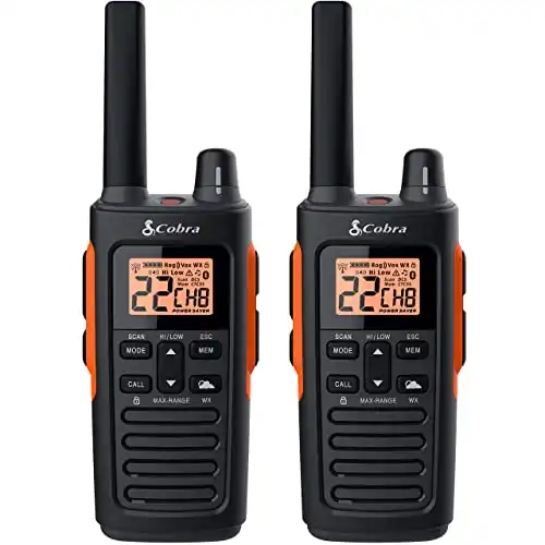 Cobra RX680 Rugged Long Range Two-Way Radio with NOAA Weather Alert (2-Pack)