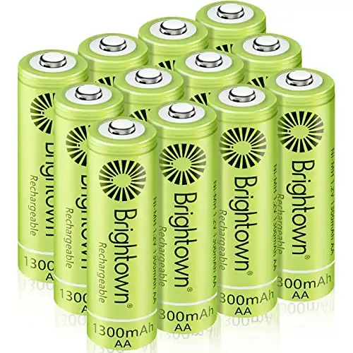 Brightown 12-Pack Rechargeable Batteries Pre-Charged