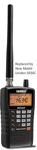 Uniden BC75XLT, 300-Channel Handheld Scanner, Emergency, Marine, Auto Racing, CB Radio, NOAA Weather, and More. Compact Design. (New replacement model, Replaced by Uniden SR30C Bearcat)