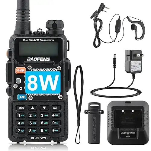 BaoFeng Two Way Radio 8-Watt Dual Band 2100mAh Li-ion Battery Portable Walkie Talkies