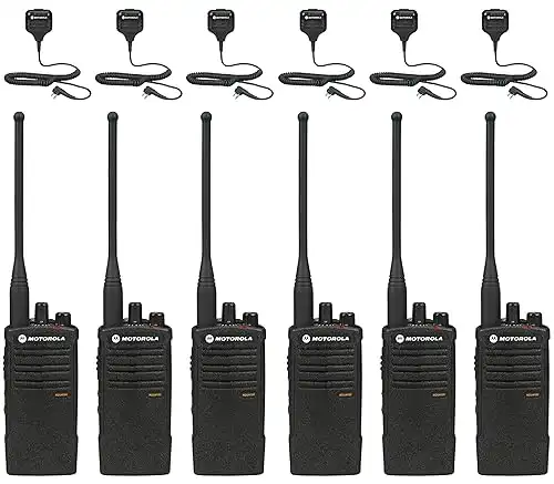 Motorola RDU4100 Business Two-Way Radios with HKLN4606 Speaker Mics 6-Pack RDU4100 Bundle,BLACK