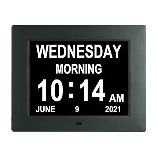 Digital Day Calendar Clock with Medication Reminders