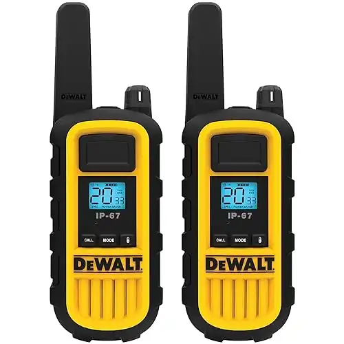 DeWalt DXFRS800 Heavy Duty Waterproof Shock Resistant Long Range Two-Way Radio (2 Pack)