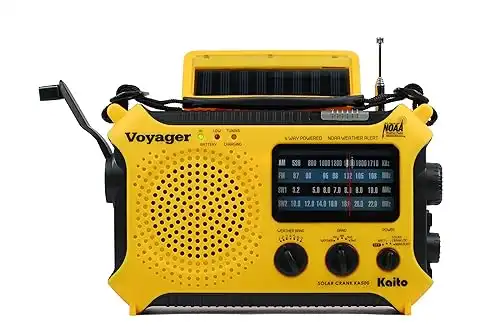 Kaito KA500 Emergency AM/FM/SW/NOAA Weather Alert Radio with Flashlight and Cellphone Charger
