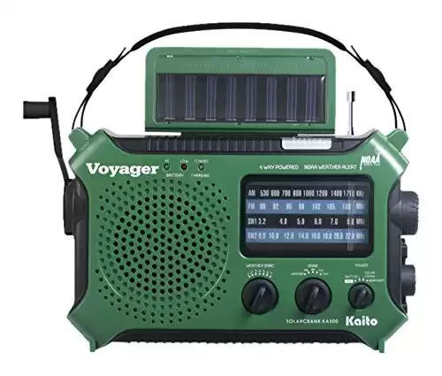 Kaito KA500GRN 5-Way Powered Emergency AM/FM/SW Weather Alert Radio, Green