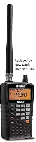 Uniden BC75XLT, 300-Channel Handheld Scanner, Emergency, Marine, Auto Racing, CB Radio, NOAA Weather, and More. Compact Design. (New replacement model, Replaced by Uniden SR30C Bearcat)