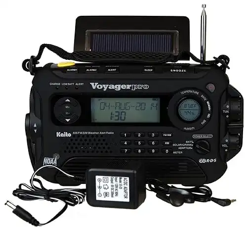 Kaito Voyager Pro KA600 AM/FM/LW/SW + NOAA Weather Emergency Radio with Cellphone Charger