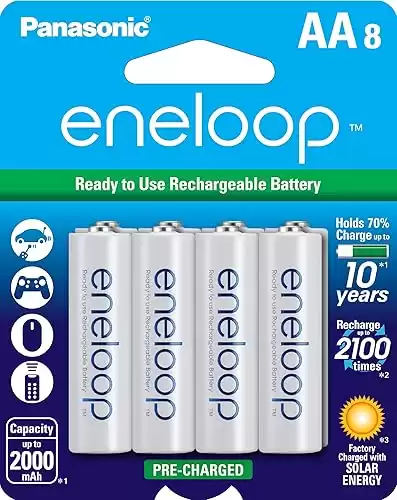 eneloopc BK-3MCCA8BA AA Ni-MH Batteries (8-Pack)