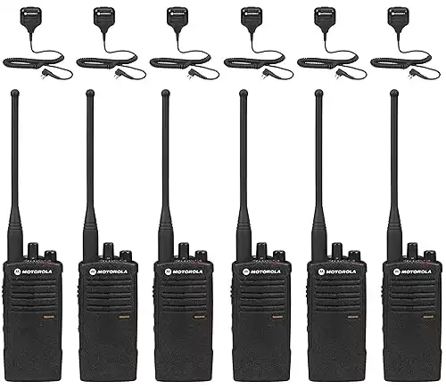 Motorola RDU4100 Business Two-Way Radios with HKLN4606 Speaker Mics 6-Pack RDU4100 Bundle,BLACK