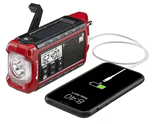 Midland ER210 AM/FM + NOAA Weather Radio with Cellphone Charger